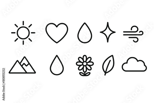 Nature, environment line icon set. Eco-friendly, sustainable living symbols collection