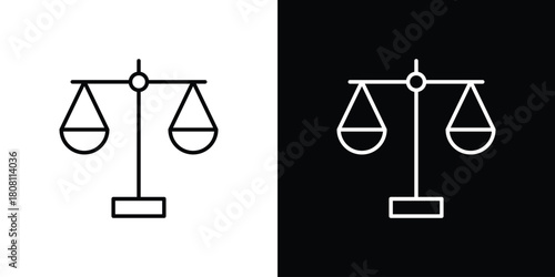 Scales icon thin line outline concept. Linear style icon. Editable stroke. Vector