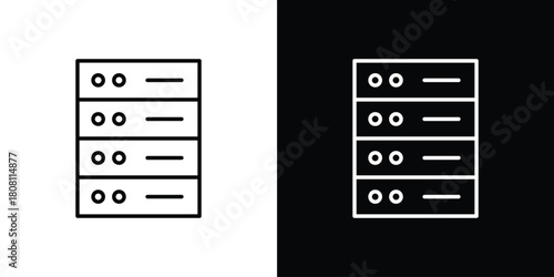 Server icon thin line outline concept. Linear style icon. Editable stroke. Vector
