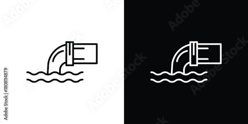 Sewage icon thin line outline concept. Linear style icon. Editable stroke. Vector