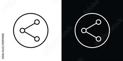 Share icon thin line outline concept. Linear style icon. Editable stroke. Vector