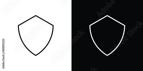 Shield icon thin line outline concept. Linear style icon. Editable stroke. Vector