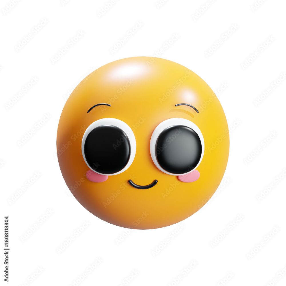 Fototapeta premium 3d render smile emoji icon