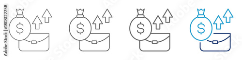 PAY RAISE Line icon set
