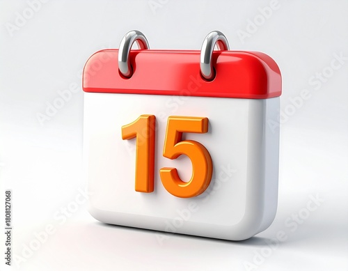 Wallpaper Mural 3d calendar icon with number 15 isolated on	 Torontodigital.ca