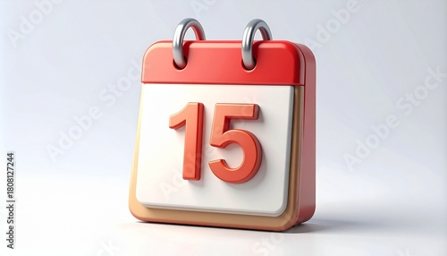 Wallpaper Mural 3d calendar icon with number 15 isolated on	 Torontodigital.ca