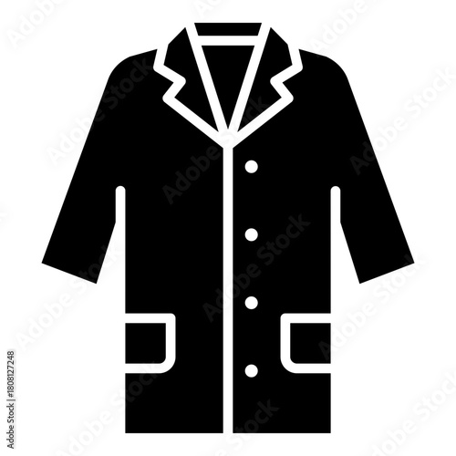 White coat, laboratory coat glyph solid icon