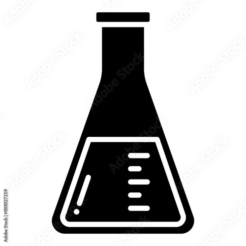 Laboratory flask, conical flask glyph solid icon