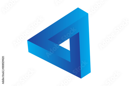 Penrose triangle isolated on white background, vector illustration