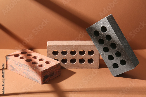 Different bricks on orange ...