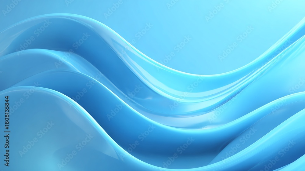 Fototapeta premium Abstract blue waves flowing, soft texture, empty background, used for graphic design, wallpaper