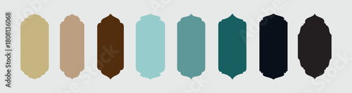 Shape Islamic door and window silhouette Arabic arch.  Frames in Arabic Muslim design for Ramadan Kareem. 