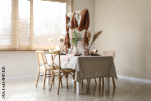 Blurred view of elegant tab...