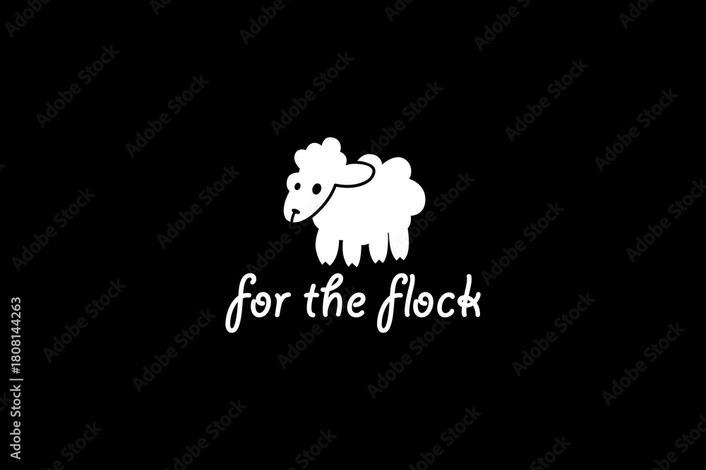 Obraz premium ABSTRACT SHEEP SIMPLE FLAT LOGO