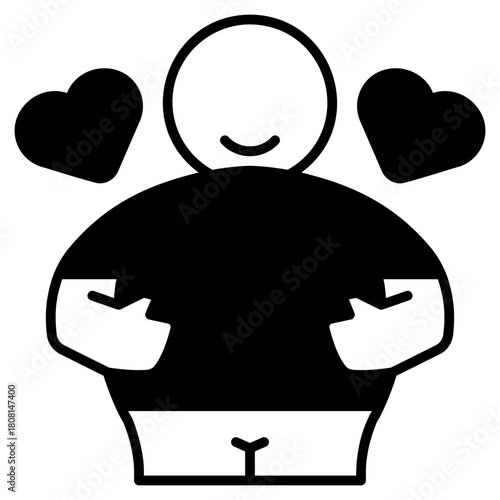 Body Positivity Black Fill Icon