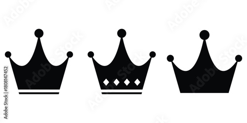 abstract creative black crown vector design.