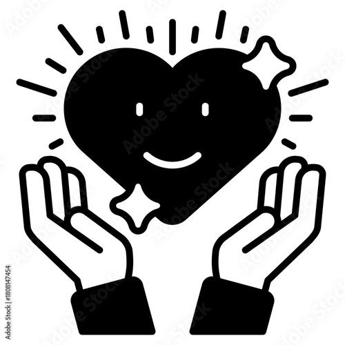 Gratitude Black Fill Icon