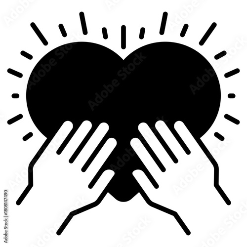 Self Compassion Black Fill Icon