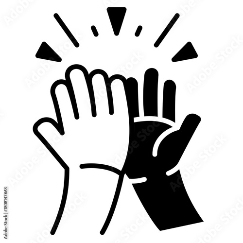 high five Black Fill Icon