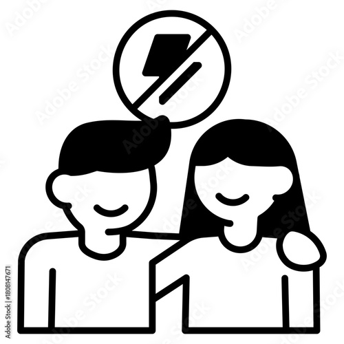 conflict resolution Black Fill Icon