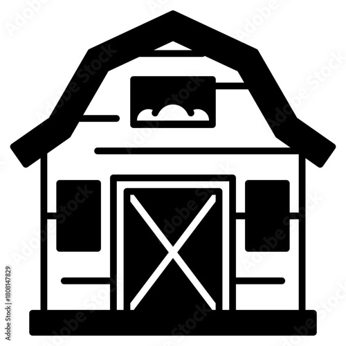 barn Black Fill Icon