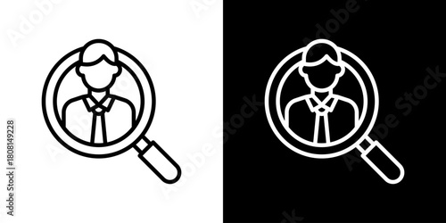 Recruitment  Icon Line Styles Vector Illustration 