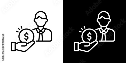 Compensation  Icon Line Styles Vector Illustration 