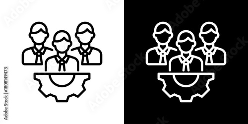 Human Resources  Icon Line Styles Vector Illustration 