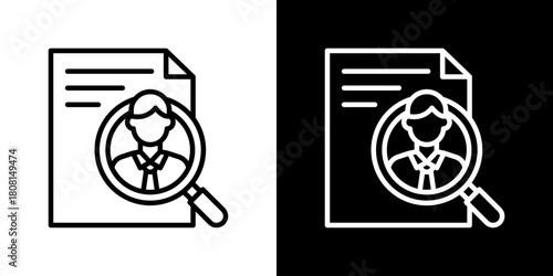 Candidate Search  Icon Line Styles Vector Illustration 