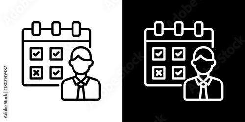 Attendance  Icon Line Styles Vector Illustration 