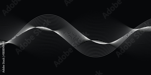 abstract creative blend wave line background on dark.