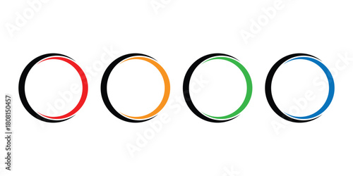 abstract creative colored circle logo design set.