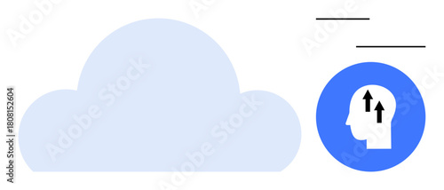 Cloud computing concept. Cloud computing ideas of innovation, connectivity, and data flow. Cloud computing transforming digital storage and communication. Perfect for technology, education, business