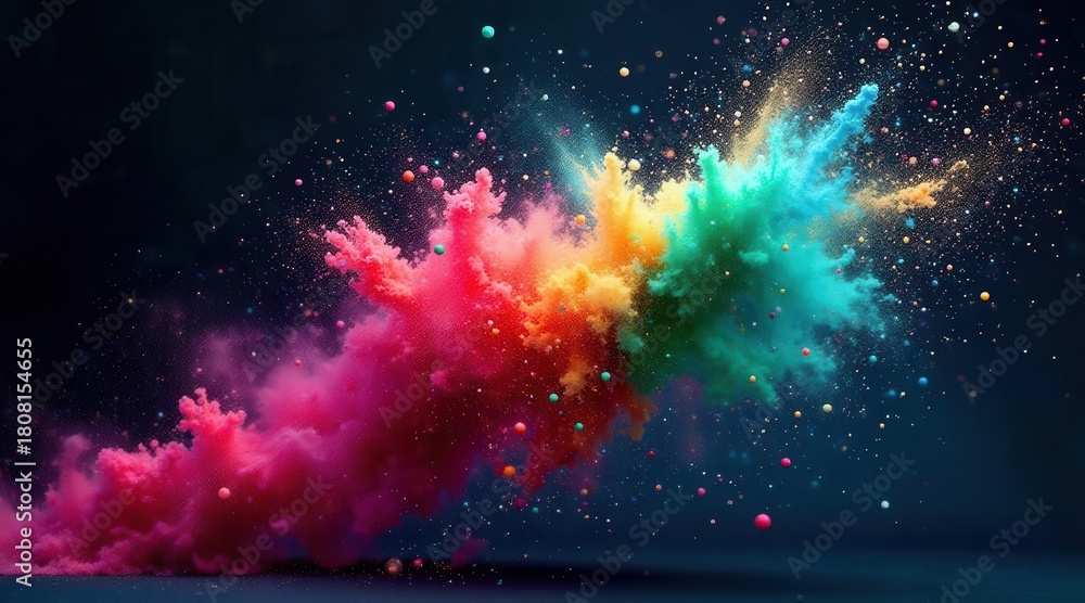 Naklejka premium Vibrant Color Explosion A Symphony of Hues and Dynamic Movement in Abstract Art