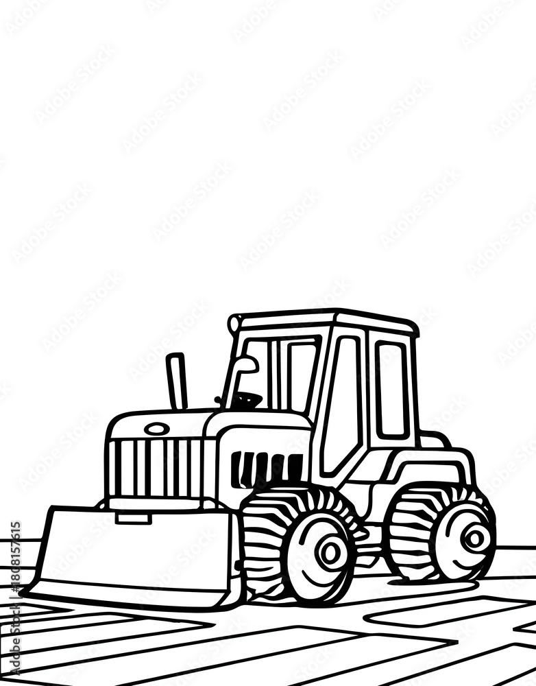 Fototapeta premium Bulldozer coloring page