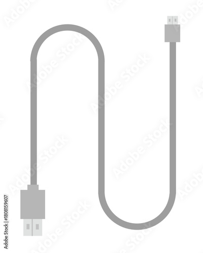 USB Cable Data Transfer Charging Connector Cord Illustration