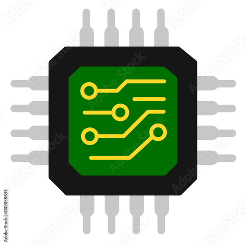 Integrated Circuit Microchip PCB Traces Connections Technology Illustration