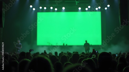 Commercial Display Mockup: Green Screen Billboard in Concert Environment