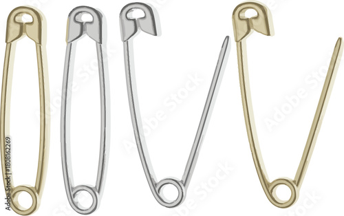 safety pin isolated on white