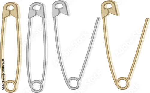 safety pin isolated on white