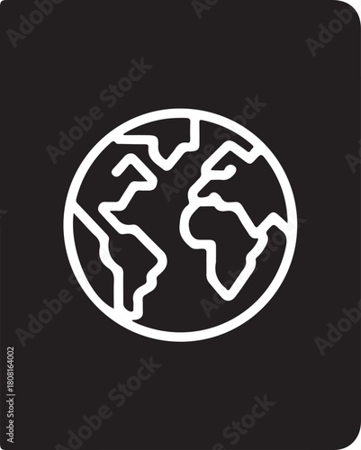 passport globe stencil icon silhouette vector illustration