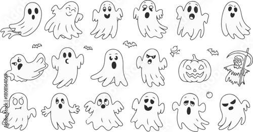 vector set of hand drawn cats