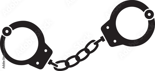 Handcuffed icons vector and Silhouette of handcuffs art collections