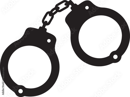 Handcuffed icons vector and Silhouette of handcuffs art collections