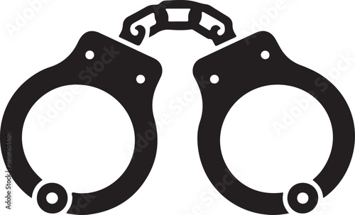 Handcuffed icons vector and Silhouette of handcuffs art collections