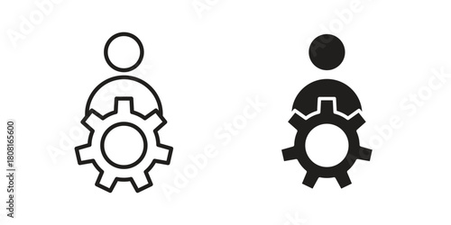 Admin icon symbols. app and web UI solid and line icon, EPS10