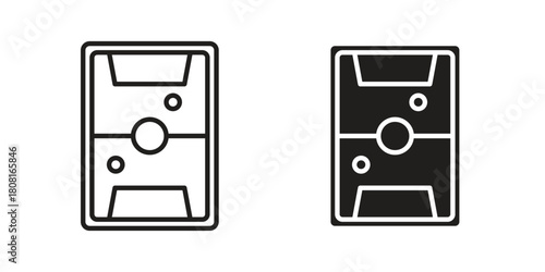Air hockey icon symbols. app and web UI solid and line icon, EPS10