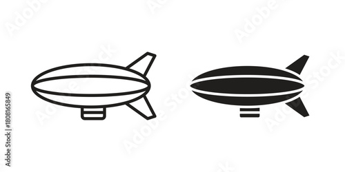 Airship icon symbols. app and web UI solid and line icon, EPS10