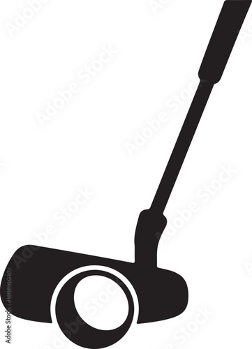 Golf Putter With Ball silhouette Icon