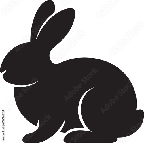 rabbit head peeking logo silhouette vector art illustratio